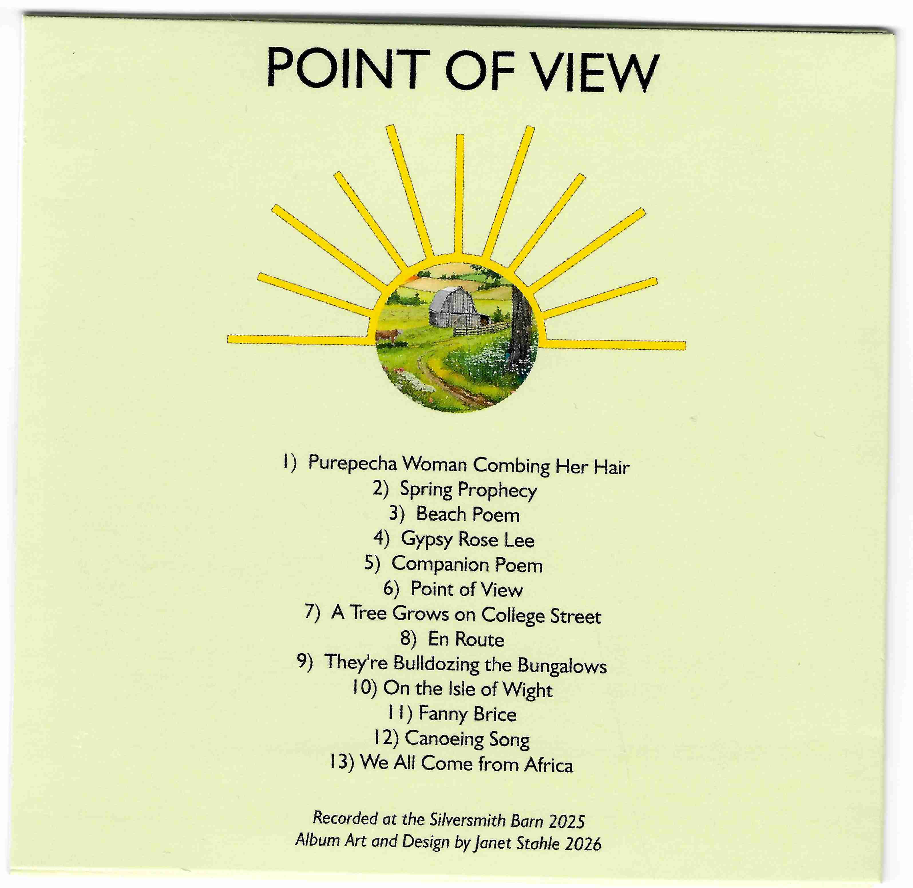 Back of Point of View CD